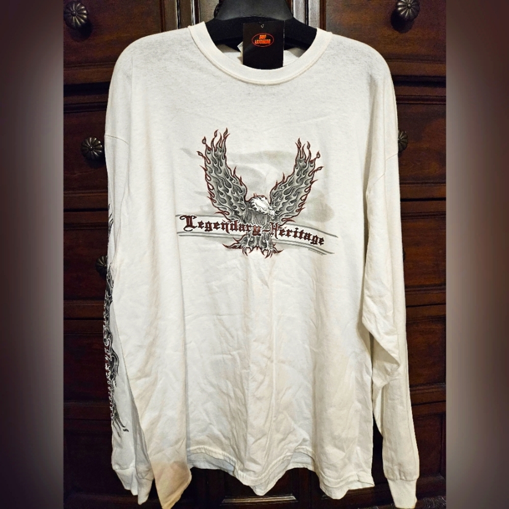 NWT Legendary Heritage Upwings Eagle LONG Sleeve White Shirt- Sz 2XL